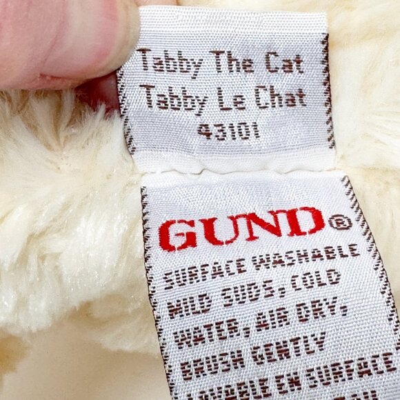 Gund TABBY THE CAT Floppy Plush 16" Cream Fur Stuffed Animal Soft - Picture 8 of 8
